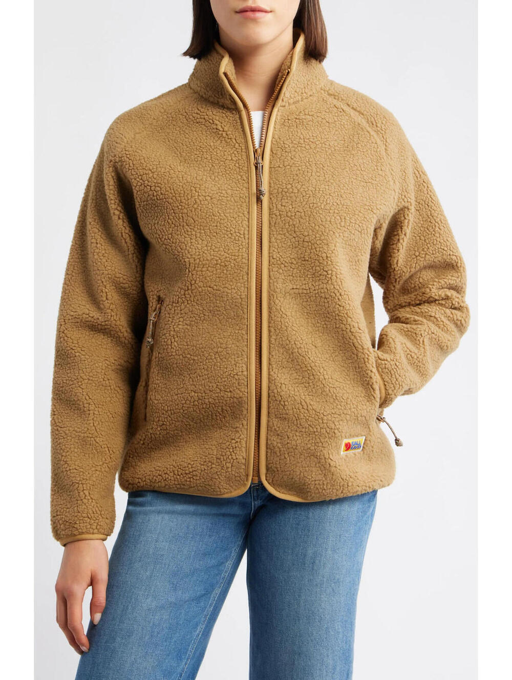 NEW, Fjällräven Women's Vardag Pile Fleece Zip Jacket in Brown Sz XS #T3907